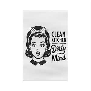 Kitchen Tea Towel, Retro Housewife Funny Quote, Dish Towel, Mother&#39;s Day Gift, Home Decor, Hostess Gift