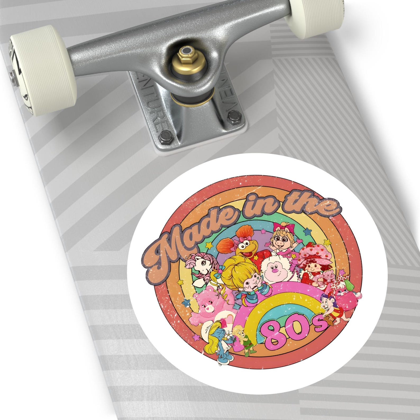 Made in the 80s Round Sticker | Retro Rainbow Characters, Indoor ...
