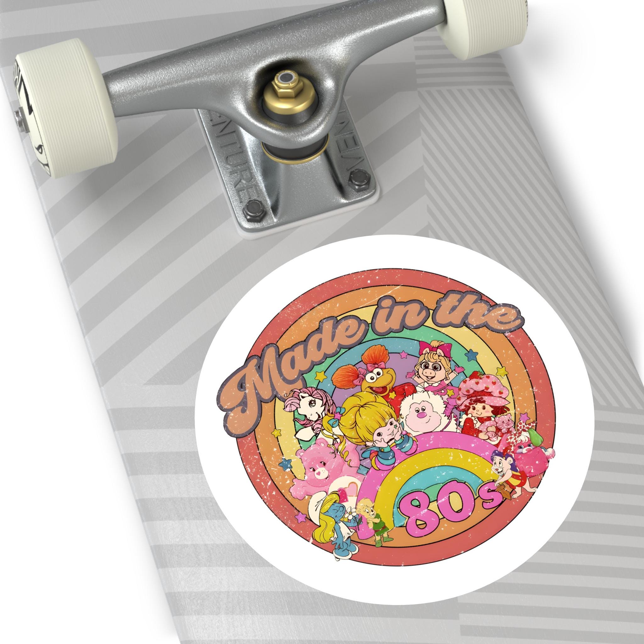 Made in the 80s Round Sticker | Retro Rainbow Characters, Indoor ...