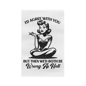 Retro Housewife Kitchen Towel: Funny Vintage Home Decor