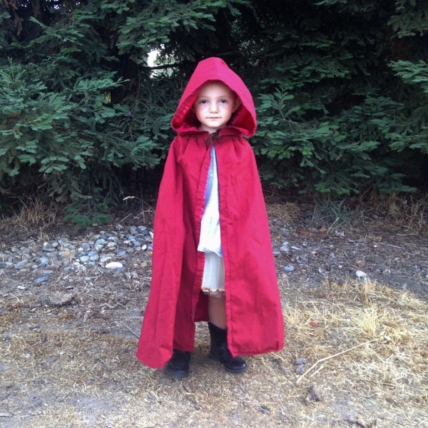 Toddler to Adult Sewing Instructions and Hood Pattern - Hooded Cloak / Cape, Fully Lined for Renaissance, Medieval, Old Fashioned, & Fantasy