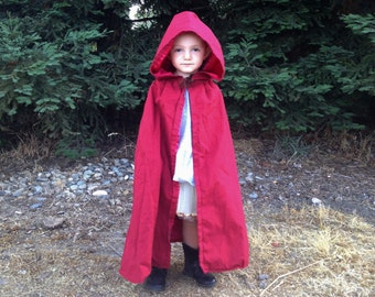 Toddler to Adult Sewing Instructions and Hood Pattern - Hooded Cloak / Cape, Fully Lined for Renaissance, Medieval, Old Fashioned, & Fantasy