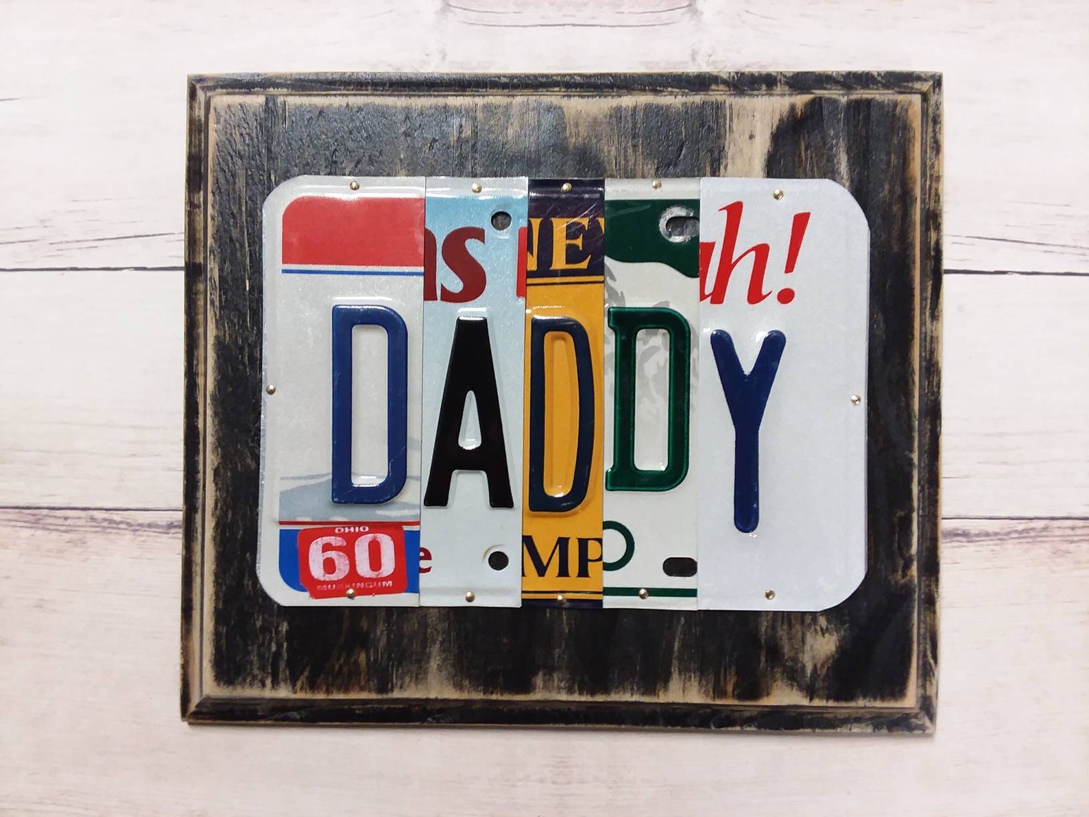 Daddy License Plate Sign Father Dad Sign for Men Etsy