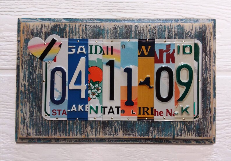 Wedding Date Anniversary Gift 10th Tin or Aluminum Gift Etsy