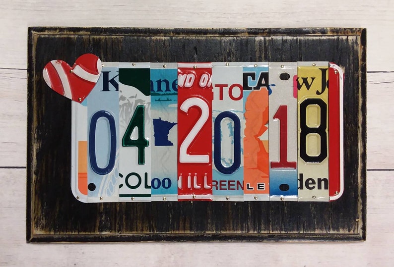 Wedding Date Anniversary Gift 10th Tin or Aluminum Gift Etsy