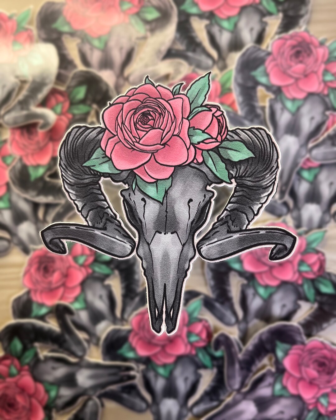 Rose Ram Big Animated Sticker in Glossy, Matte and Iridescent Finish - Etsy