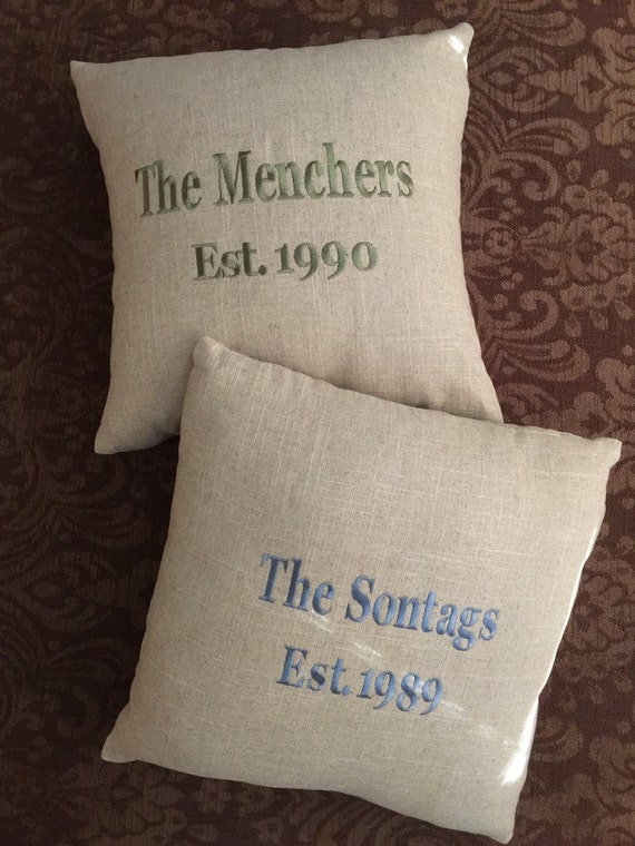 Monogram Pillows Personalized Pillows Est Pillows Wedding Etsy