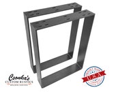 2 Pack - (3 quot Wide - 1 4 quot Thick Metal) (Size Range 21-35 quot L x 4-38 quot H) Square Metal Legs, Table Legs, Bench Legs, Legs, Industrial Modern, DIY