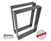 2 Pack - (3 quot Wide - 1 4 quot Thick Metal) (Size Range 8-20 quot L x 4-38 quot H) Square Metal Legs, Table Legs, Bench Legs, Legs, Industrial Modern, DIY