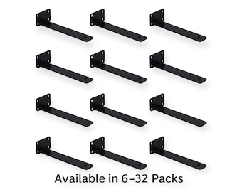 Black Hidden Shelf Bracket Bulk 6-32 Pack