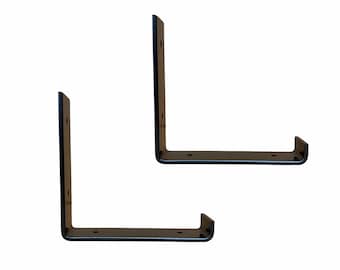 2 Pack - Hook Shelf Brackets, J Bracket, Shelf Bracket, Floating Shelf Bracket, Metal Shelf Bracket, Bracket, Metal Bracket, 1.5" x 3/16"