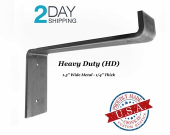 Heavy Duty Custom Lip Shelf Bracket (1.5" Wide - 1/4" Thick)