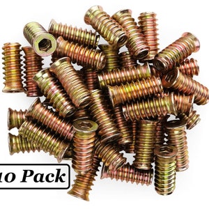 Wood Insert Furniture Screw with 1/4-20 Threaded Wood Inserts.