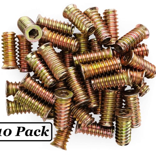 Pack of 12 M8 Threaded Insert for benches tables and box section 1" Round 