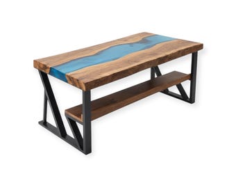 Set of Black Table Desk with Shelf Legs CK-140