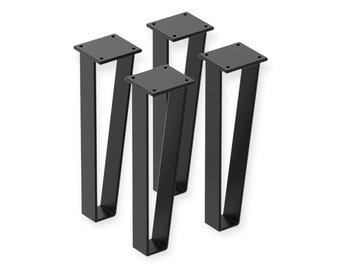 Set of 4 Black Hairpin Bench Legs