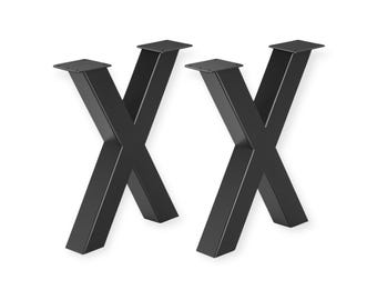 Set of Black X Table Legs AZ-33