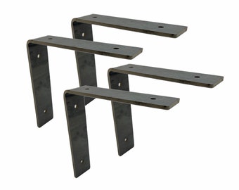 4 Pack - Shelf Bracket, Floating Shelf Bracket, Metal Shelf Bracket, Shelving, Shelf Bracket, Angle Shelf Bracket, Mantel, 1.5" x 3/16"