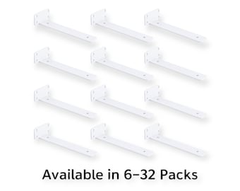 White Hidden Shelf Bracket Bulk 6-32 Pack