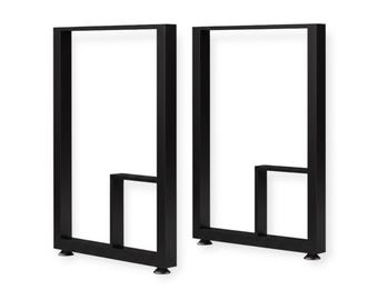 Set of 28" Black Table Desk with Shelf Legs CK-90