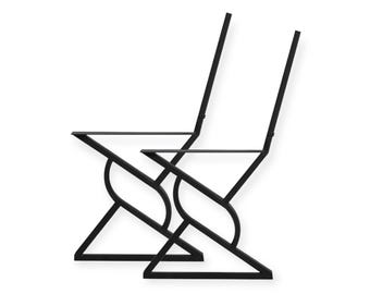 Set of Black S-Curve Bench Legs with Backrest AZ-90