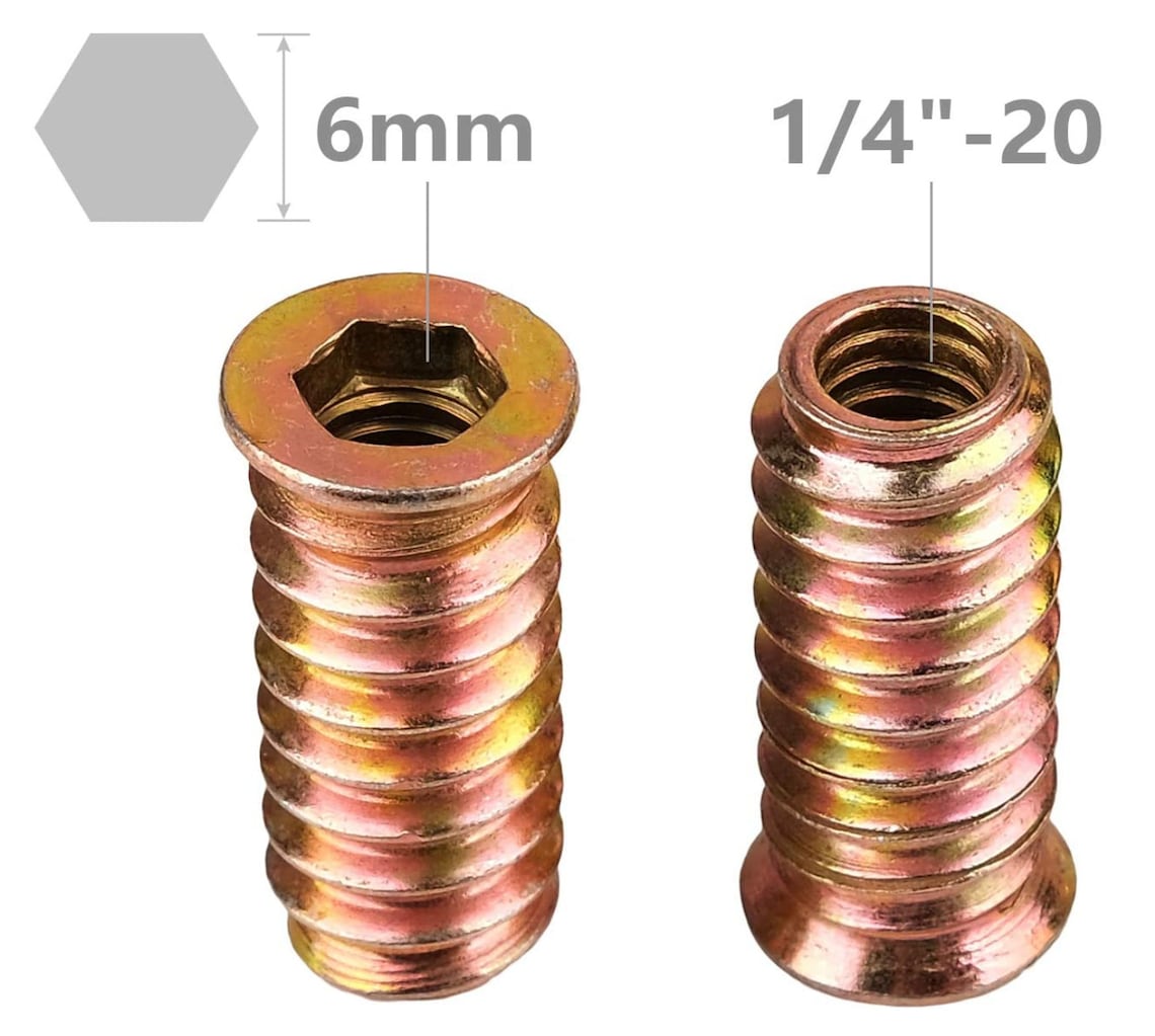 wood-insert-furniture-screw-with-1-4-20-threaded-wood-inserts-etsy-de