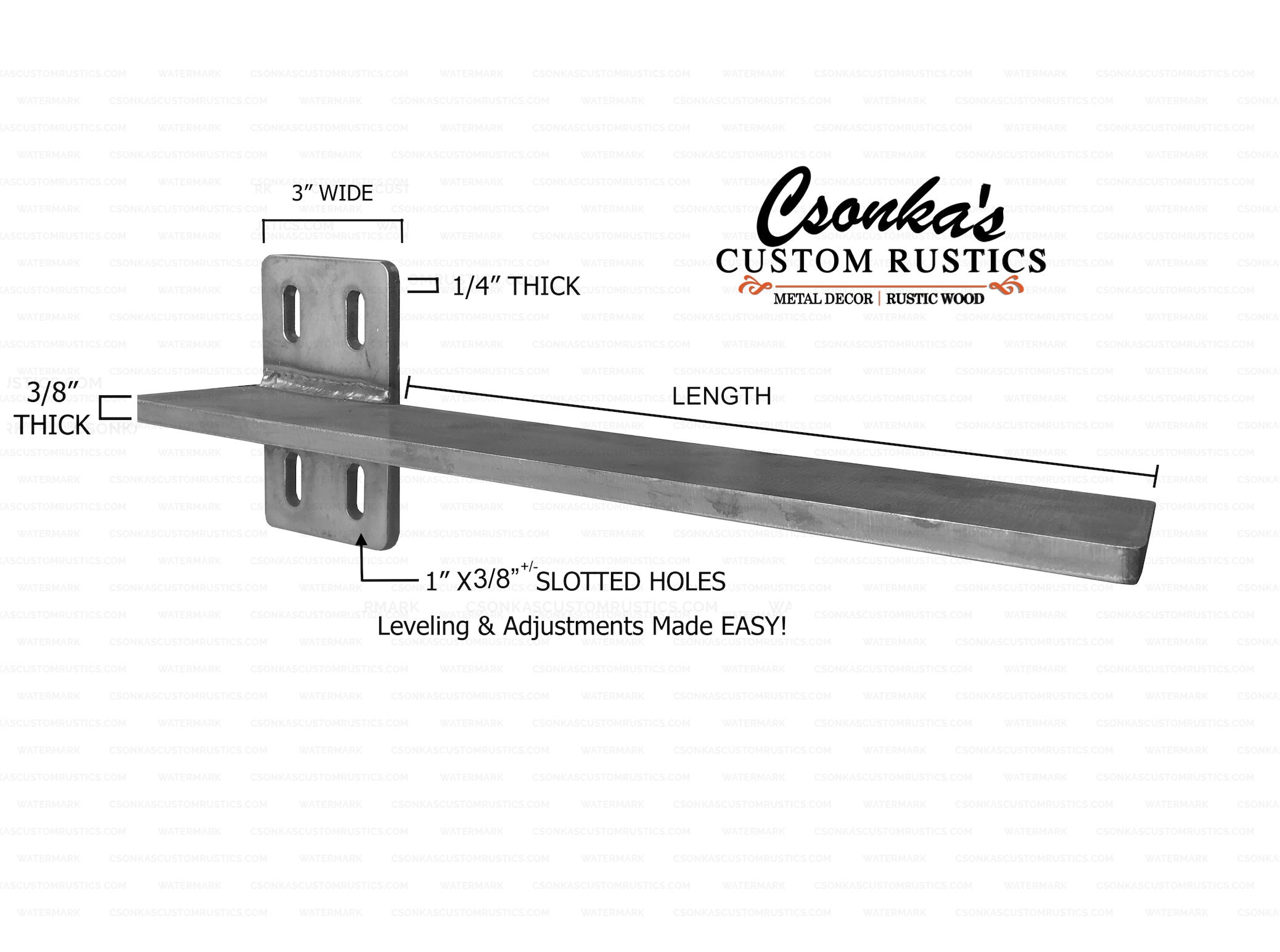 Heavy Duty 3/8 Thick Wall Stud Mount Countertop Support Bracket