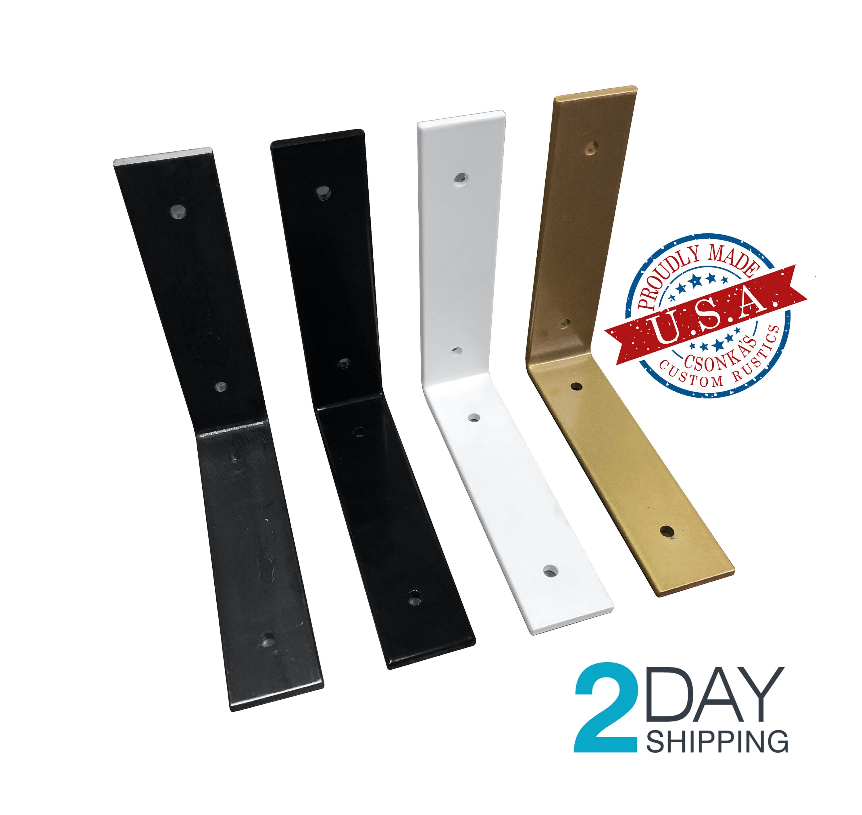 SINGLE Powder Coated Color Angle Shelf Brackets
