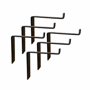 6 Pack Lip Shelf Brackets, Z Bracket, Shelf Bracket, Floating Shelf Bracket, Metal Shelf Bracket, Bracket, Metal Bracket, 1.5 x 3/16 BLACK POWDER COAT