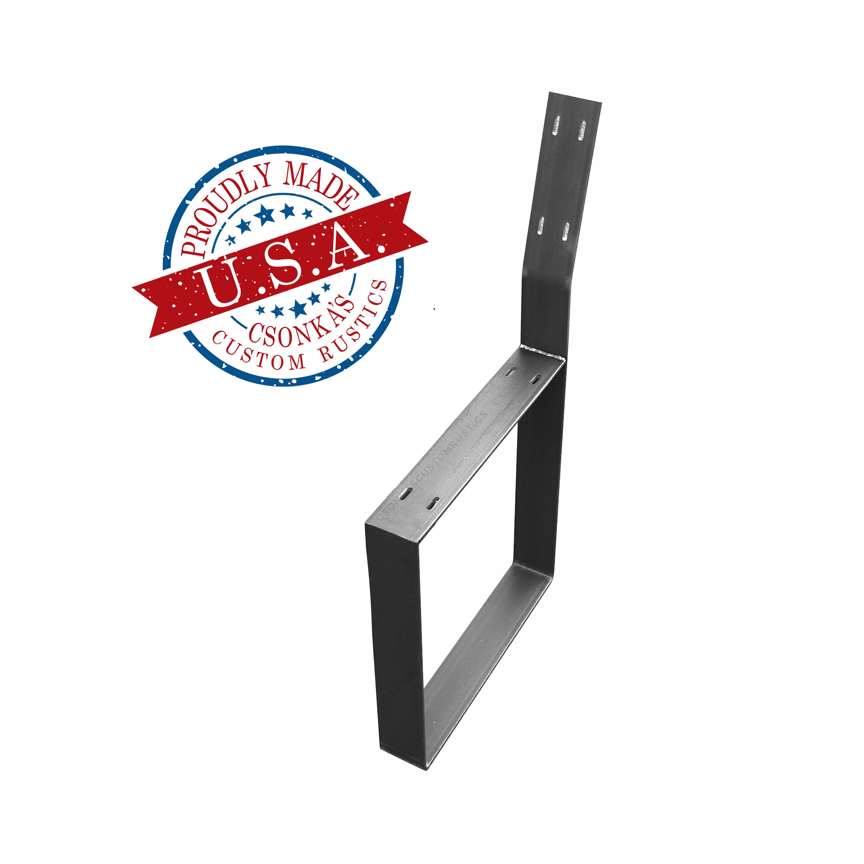 Square Metal Legs with Backrest (Single Leg Ordering) (3 Wide 1/4 Thick)