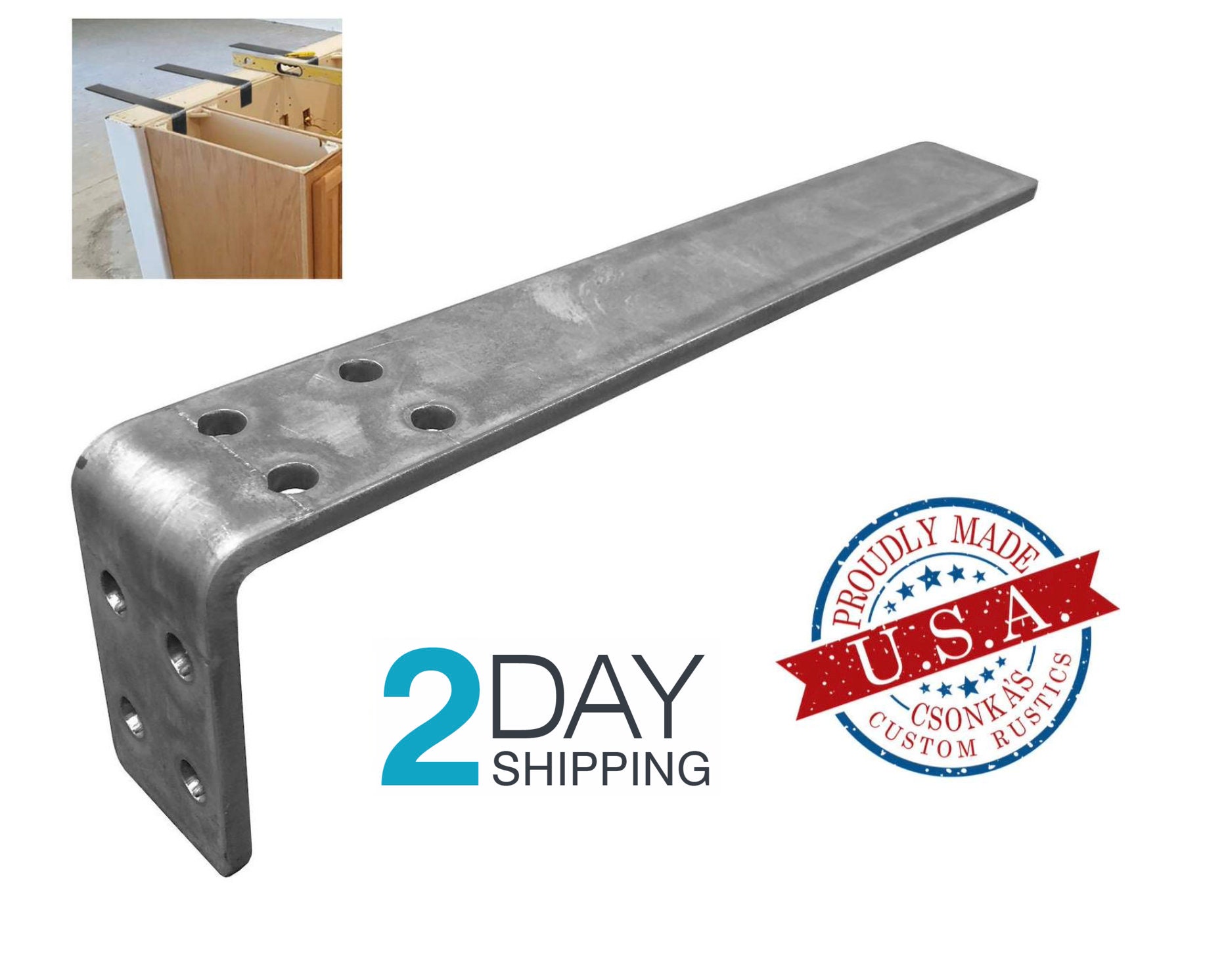 Heavy Duty Back Mount Countertop Support L Bracket
