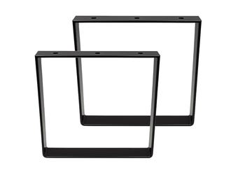 Black Square Metal Legs (Set of 2) (2" Wide - 1/4" Thick)