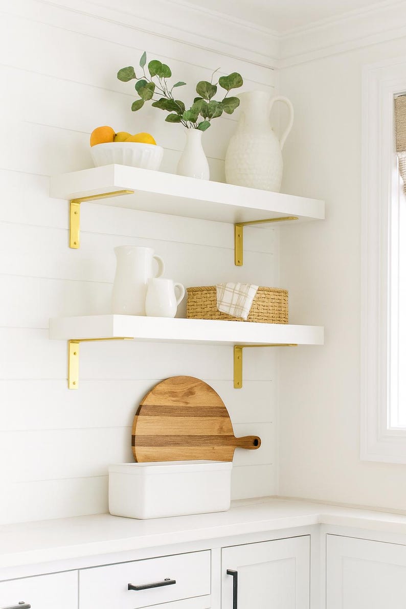 Angle Shelf Bracket, Black, Gold, White, Metal Shelf Bracket, Floating Shelf Bracket, Shelf Bracket, Hidden floating, Steel Shelf Bracket image 5