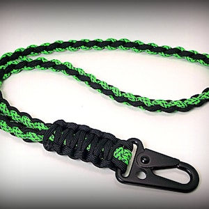 Paracord Neck Lanyard Heavy Duty Spiral Round Braid HK Clip--OVER 400 COLORS!
