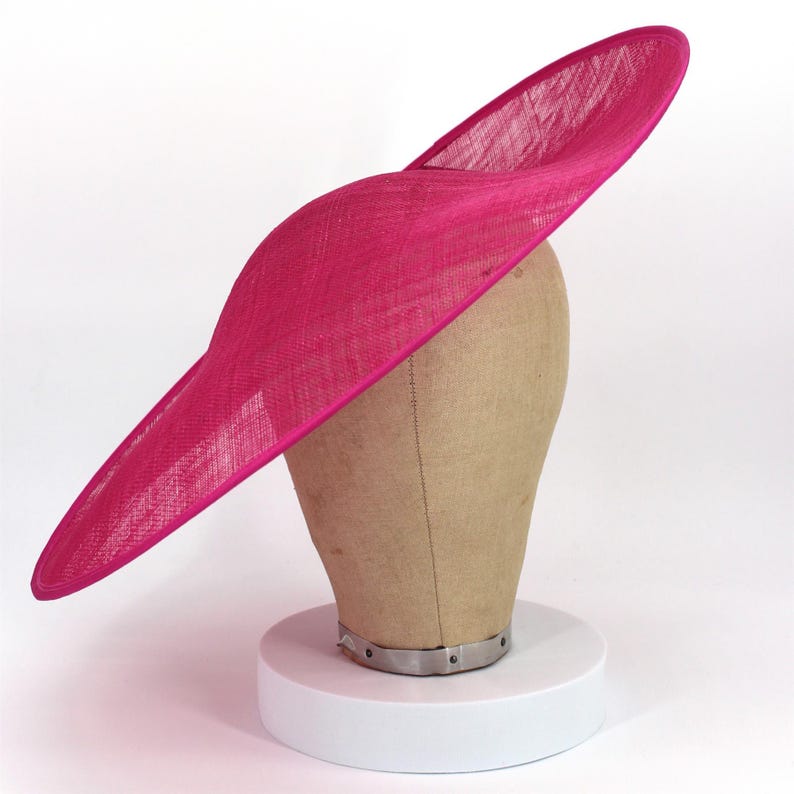 UK Made Sinamay Side Sweep Hat Base 43x45cm - HA080
