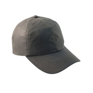British Waxed Cotton Baseball Cap Adjustable Strap Water Resistant Fully Lined ZH001 OLIVE