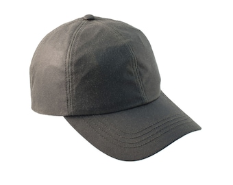 Cappellino da baseball in cotone cerato britannico, cinturino regolabile, resistente all'acqua, completamente foderato, ZH001 OLIVA