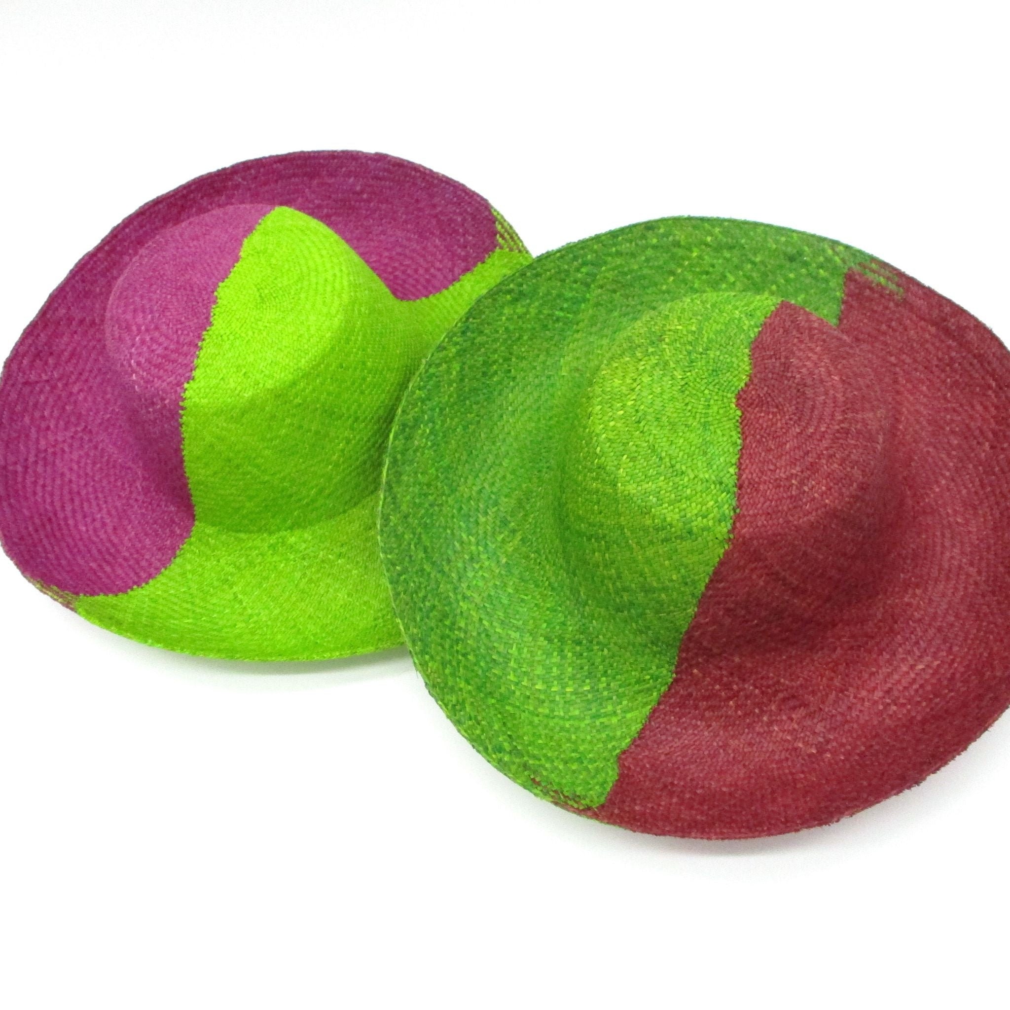 2 Tone Block Colour Raffia Hat HF064 - Etsy