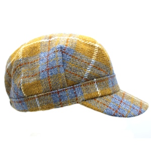 Genuine Harris Tweed Cadet Army Cap Elasticated Back To Fit Most Fully Lined ZH227 LICHEN