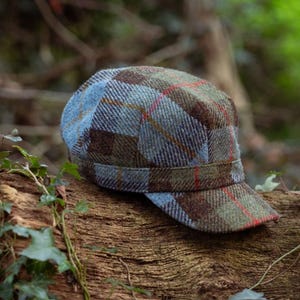 Genuine Harris Tweed Cadet Army Cap Elasticated Back To Fit Most Fully Lined ZH227 MACLEOD CHECK