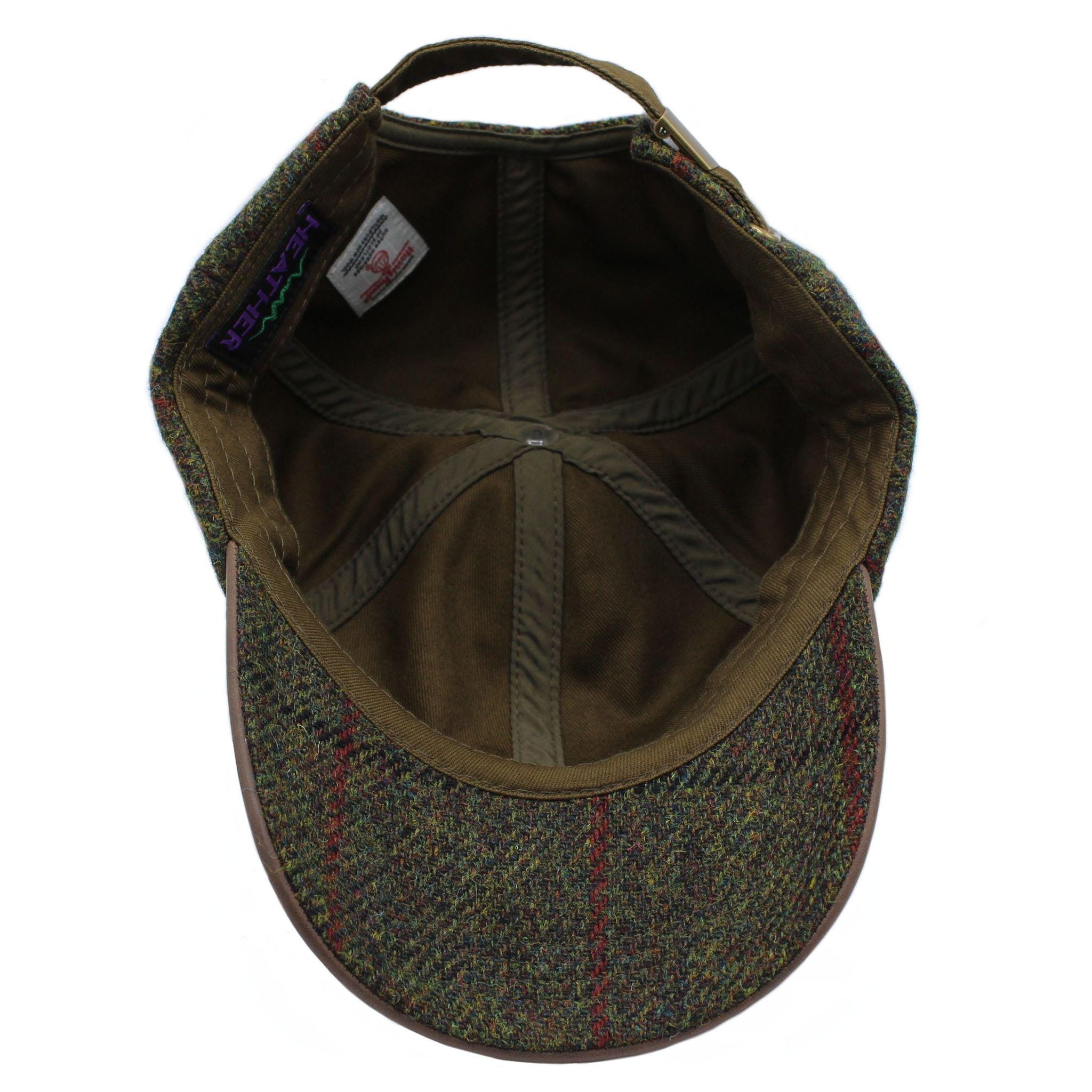 Casquette Harris Tweed Authentique - Luxe - Carreaux Rouille - Taille Unique Unisexe