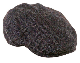 Casquette plate en tweed Harris véritable, doublure en satin dans le dos, style classique ZH014 MAS D'ORGE BRUN