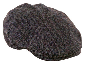 Genuine Harris Tweed Flat Cap Deep Back Satin Lining Classic Style ZH014 BROWN BARLEYCORN