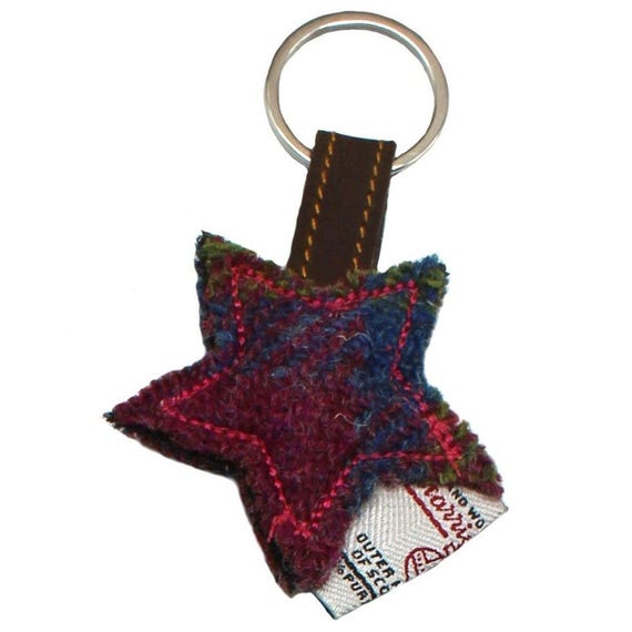 ZK001 Harris Tweed Key Ring STAR - Etsy