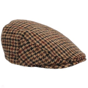 Echte Harris Tweed Schiebermütze Tiefem Rücken Satinfutter Classic Style ZH014 FURROW