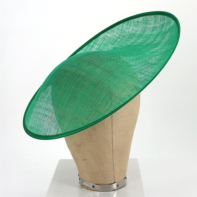 UK Made Sinamay Large Side Sweep Up brim Fascinator Hat Base 33x34cm - HA078