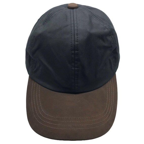 British Waxed Cotton Baseball Cap Genuine Leather Peak