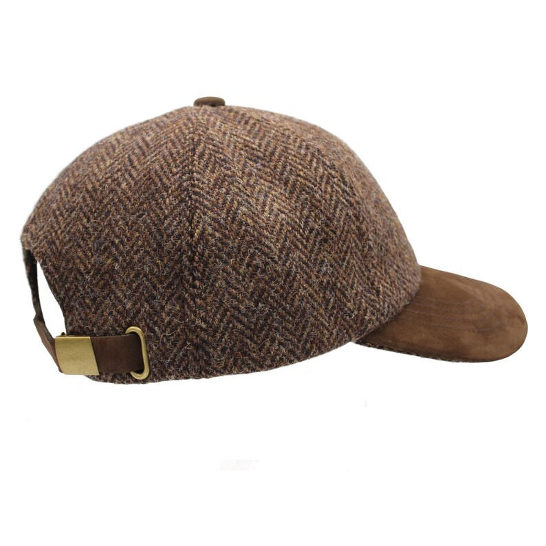 Genuine Harris Tweed Baseball Cap Real Leather Peak Adjustable | Etsy