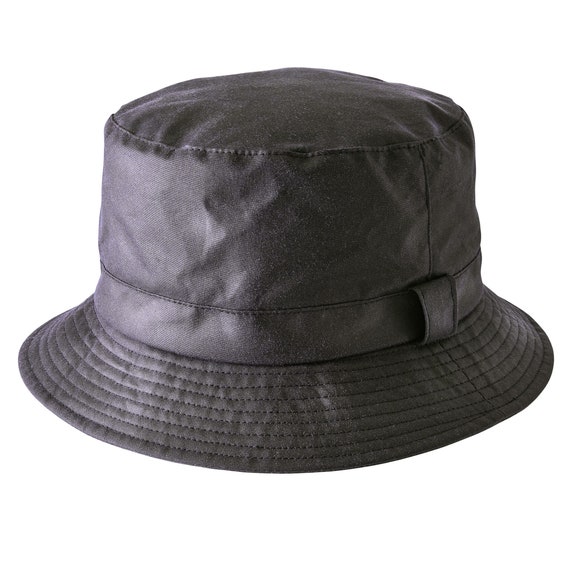 British Waxed Cotton Bucket Hat Compact Water Resistant