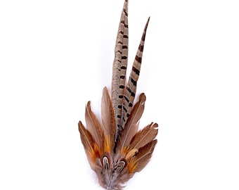 Natural Pheasant Feather Brooch Mount FM013